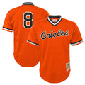 Johmsee B.Orioles #8 Cal Ripken Player Orange Mitchell & Ness Cooperstown Collection Mesh T-shirt Game Stitched Jerseys