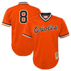 Johmsee B.Orioles #8 Cal Ripken Player Orange Mitchell & Ness Cooperstown Collection Mesh T-shirt Game Stitched Jerseys