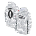 Johmsee B.Ravens #0 Roquan Smith Player Arctic Camo Salute to Service Pullover Hoodie Stitched Jerseys