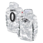 Johmsee B.Ravens #0 Roquan Smith Player Arctic Camo Salute to Service Pullover Hoodie Stitched Jerseys