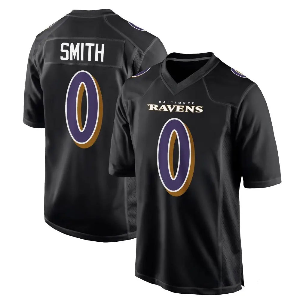 Johmsee B.Ravens #0 Roquan Smith Player Black Carbon Fashion Home Game Stitched Jerseys