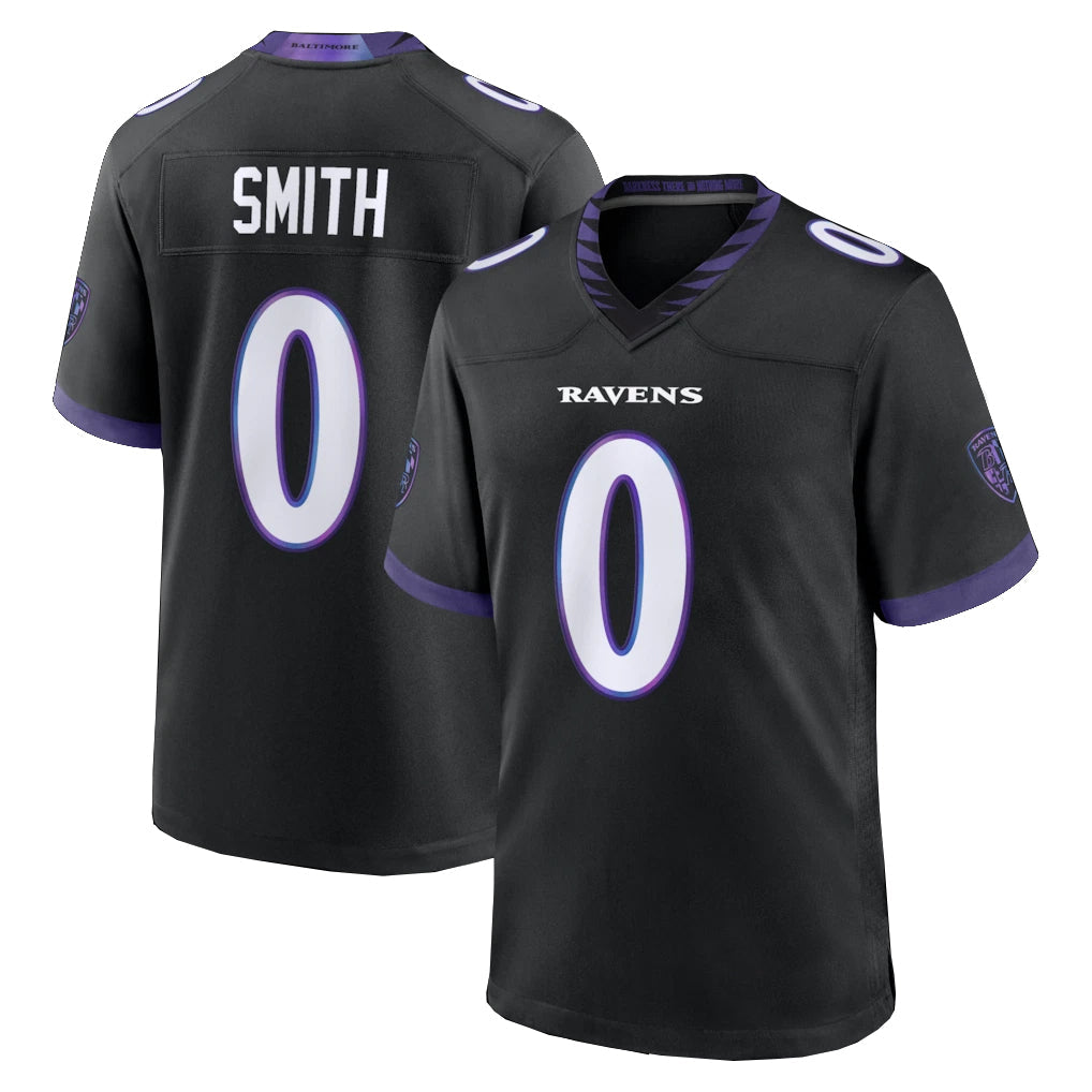 Johmsee B.Ravens #0 Roquan Smith Player Black Home Game Stitched Jerseys
