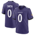 Johmsee B.Ravens #0 Roquan Smith Player Purple Home Game Stitched Jerseys