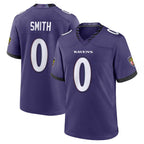 Johmsee B.Ravens #0 Roquan Smith Player Purple Home Game Stitched Jerseys