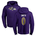 Johmsee B.Ravens #0 Roquan Smith Player Purple Salute to Service Pullover Hoodie Stitched Jerseys