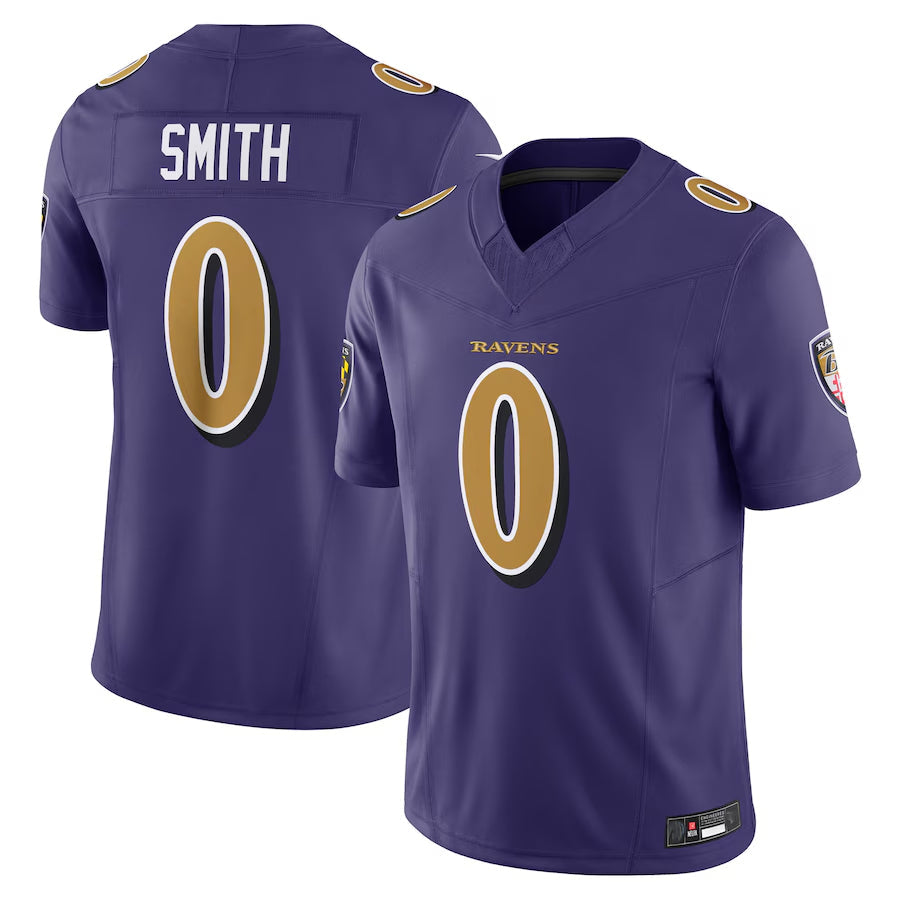 Johmsee B.Ravens #0 Roquan Smith Player Purple Vapor F.U.S.E. Limited Stitched Jerseys