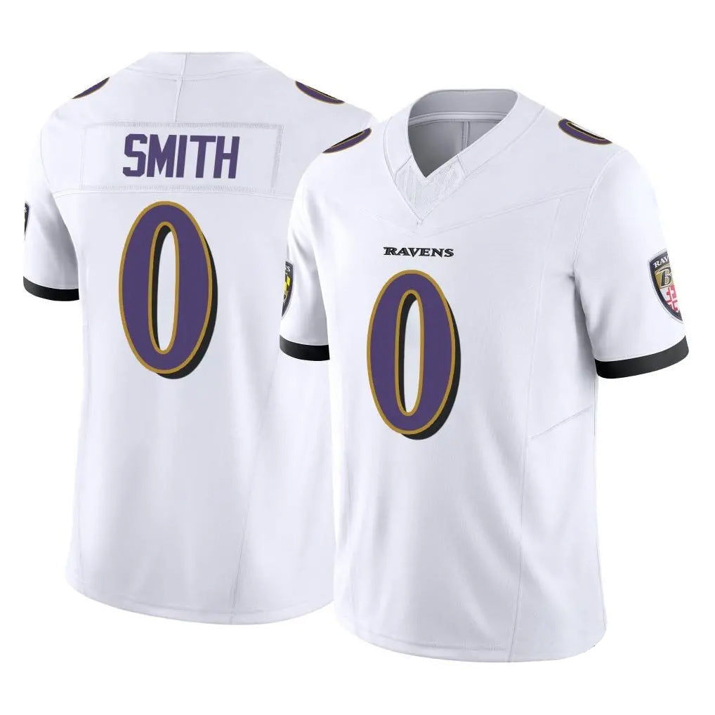 Johmsee B.Ravens #0 Roquan Smith Player White Vapor F.U.S.E. Limited Home Game Stitched Jerseys