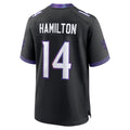 Johmsee B.Ravens #14 Kyle Hamilton Player Black Home Game Stitched Jerseys