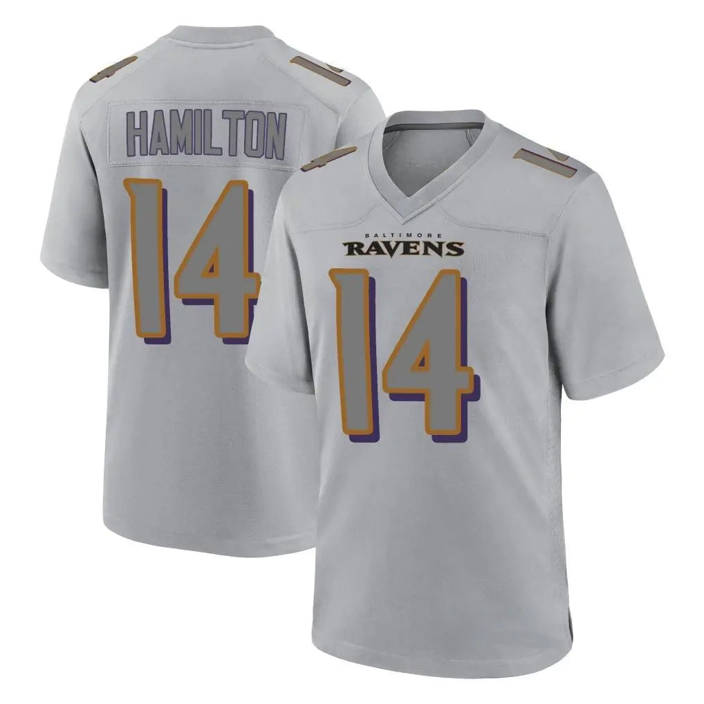 Johmsee B.Ravens #14 Kyle Hamilton Player Gray Replica Limited Stitched Jerseys