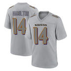 Johmsee B.Ravens #14 Kyle Hamilton Player Gray Replica Limited Stitched Jerseys