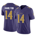 Johmsee B.Ravens #14 Kyle Hamilton Player Purple Vapor F.U.S.E. Limited Home Game Stitched Jerseys