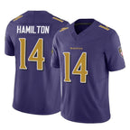 Johmsee B.Ravens #14 Kyle Hamilton Player Purple Vapor F.U.S.E. Limited Home Game Stitched Jerseys