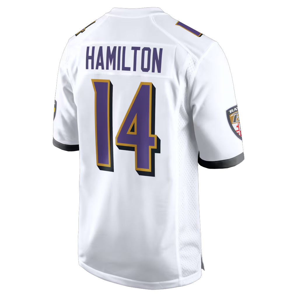 Johmsee B.Ravens #14 Kyle Hamilton Player White Alternate Home Game Stitched Jerseys