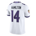 Johmsee B.Ravens #14 Kyle Hamilton Player White Limited Elite Home Game Stitched Jerseys
