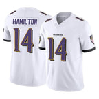 Johmsee B.Ravens #14 Kyle Hamilton Player White Vapor F.U.S.E. Limited Elite Home Game Stitched Jerseys