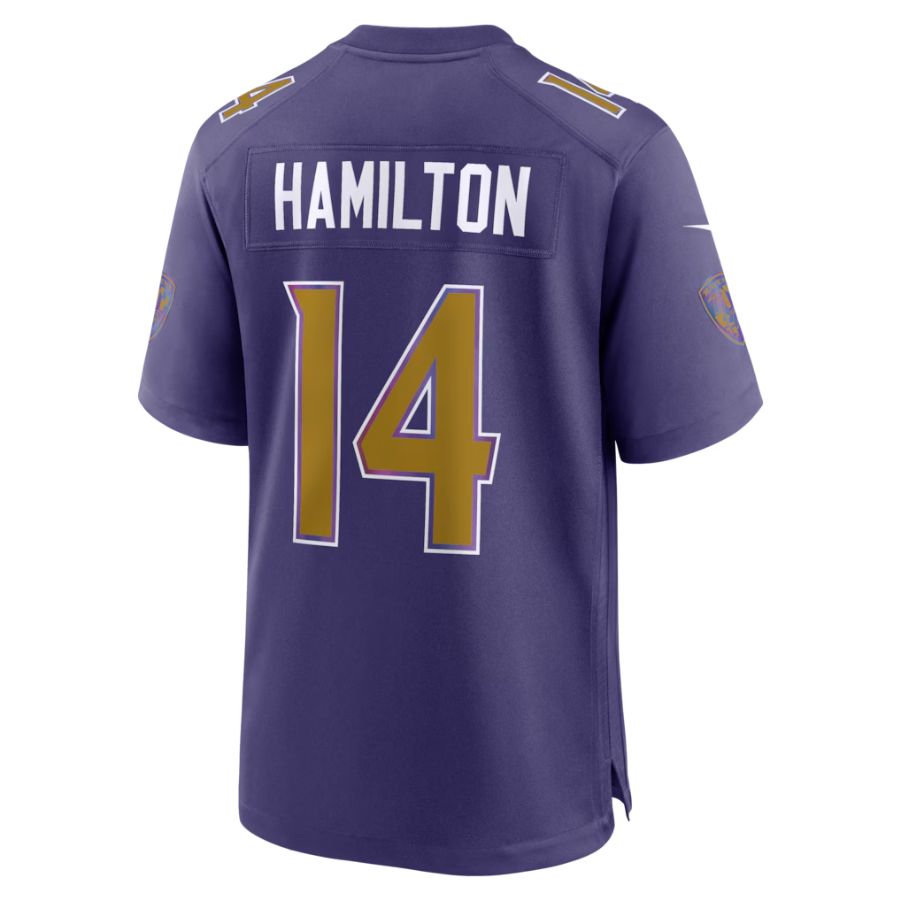 Johmsee B.Ravens #14 Kyle Hamilton Purple Alternate Game Stitched Jerseys