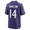 Johmsee B.Ravens #14 Kyle Hamilton Purple Team Game Stitched Jerseys