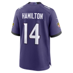 Johmsee B.Ravens #14 Kyle Hamilton Purple Team Game Stitched Jerseys