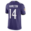 Johmsee B.Ravens #14 Kyle Hamilton Purple Team Vapor F.U.S.E. Stitched Limited Jerseys