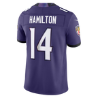 Johmsee B.Ravens #14 Kyle Hamilton Purple Team Vapor F.U.S.E. Stitched Limited Jerseys