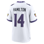 Johmsee B.Ravens #14 Ravens Kyle Hamilton White Game Stitched Jerseys