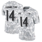 Johmsee B.Ravens #14 Kyle Hamilton Player Arctic Camo Salute to Service Limited Stitched Jerseys
