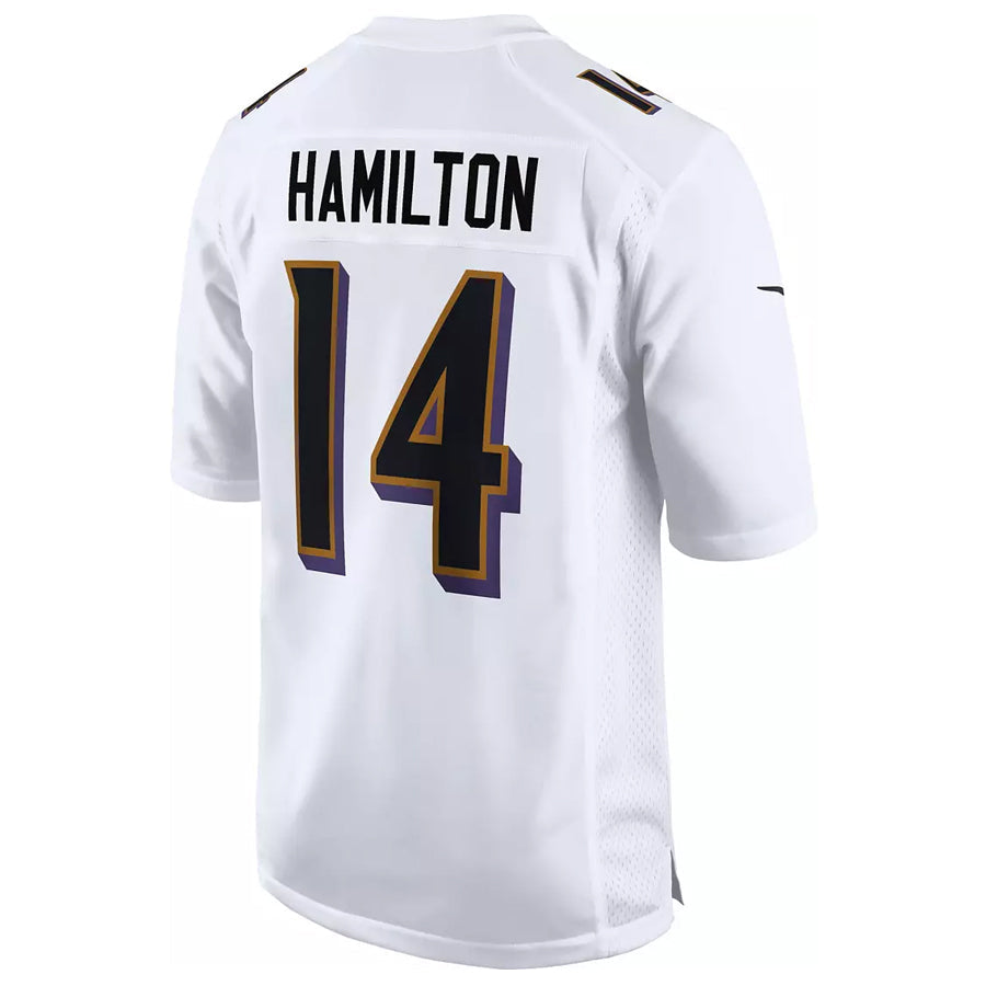 Johmsee B.Ravens #14 Kyle Hamilton Player Fashion White Game Stitched Jerseys
