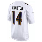 Johmsee B.Ravens #14 Kyle Hamilton Player Fashion White Game Stitched Jerseys