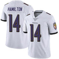 Johmsee B.Ravens #14 Kyle Hamilton Player White Vapor F.U.S.E. Limited Stitched Jerseys