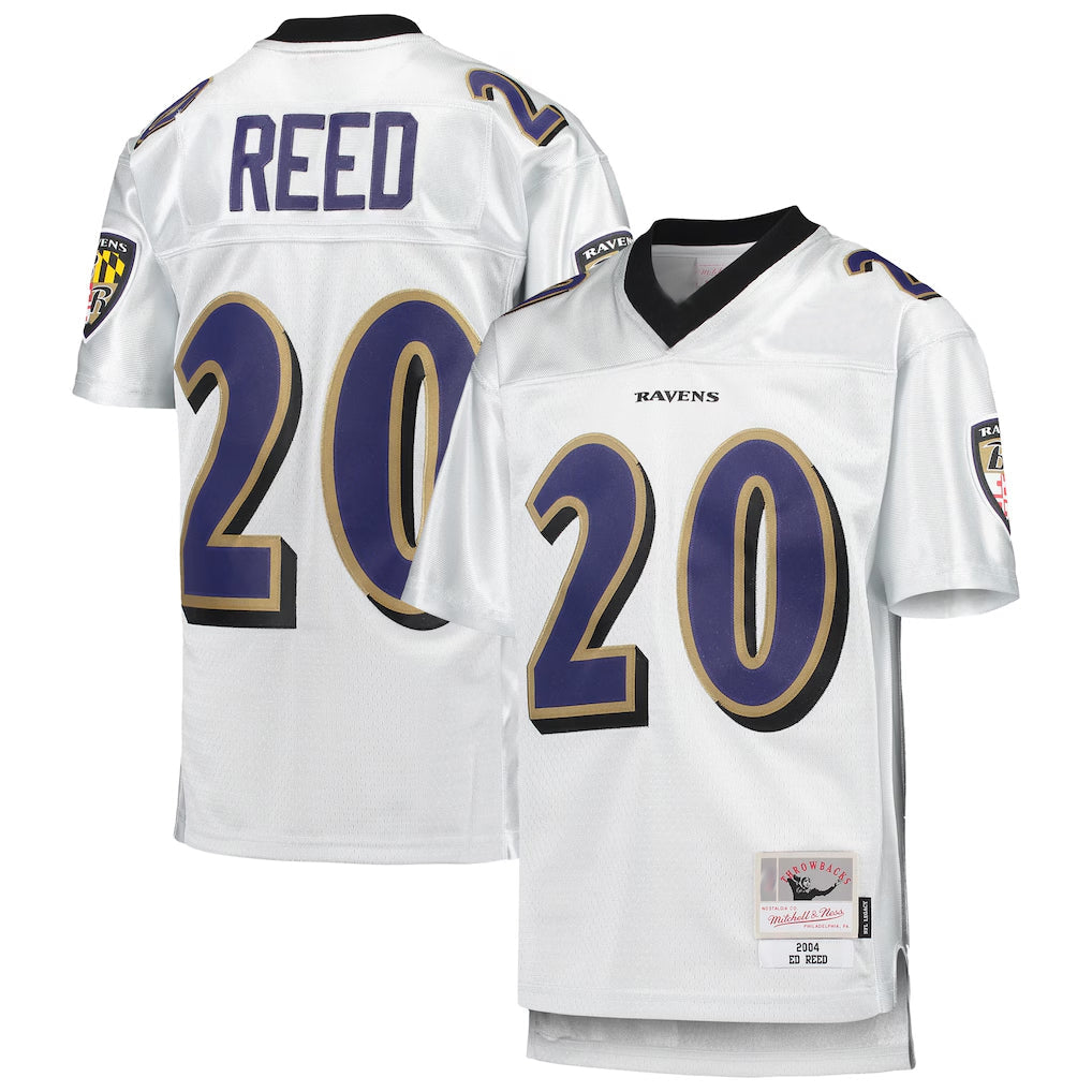 Johmsee B.Ravens #20 Ed Reed Player White Mitchell & Ness Platinum Legacy Limtied Football Jerseys