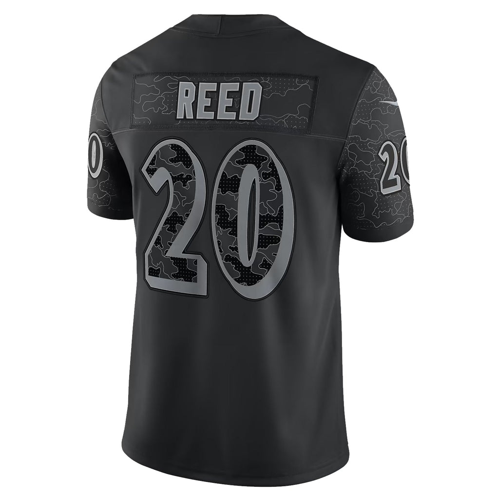 Johmsee B.Ravens #20 Ed Reed Player Black RFLCTV Limited Stitched Jerseys