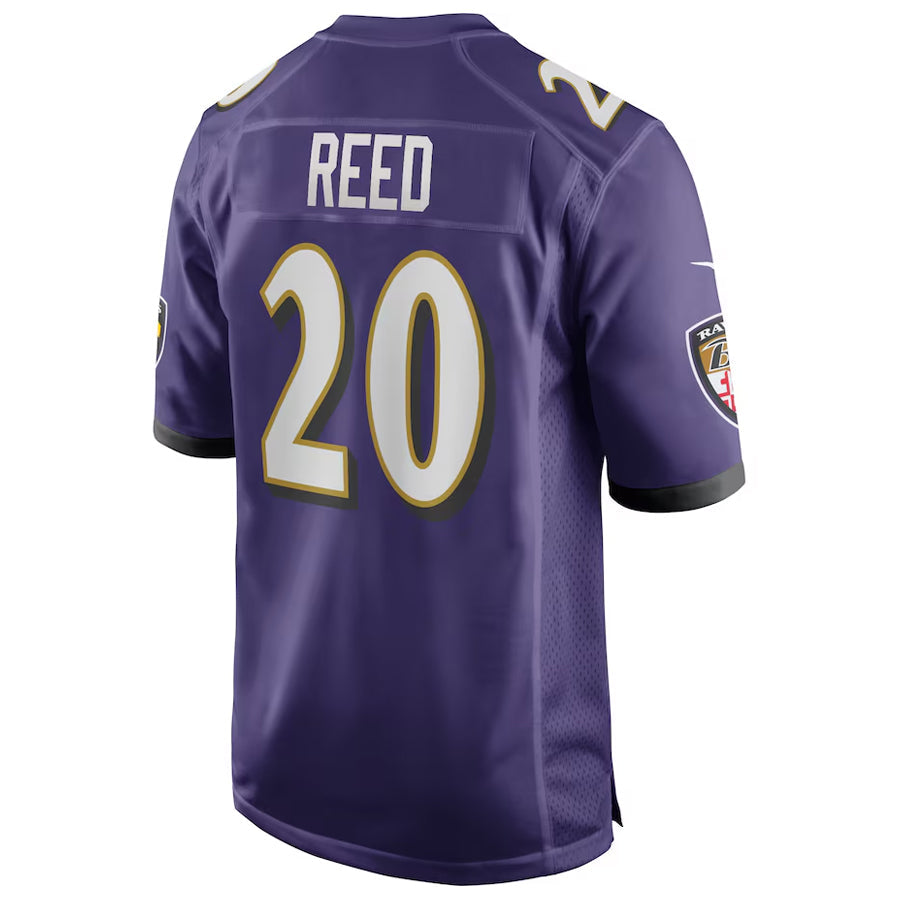Johmsee B.Ravens #20 Ed Reed Player Purple Game Home  Stitched Jerseys