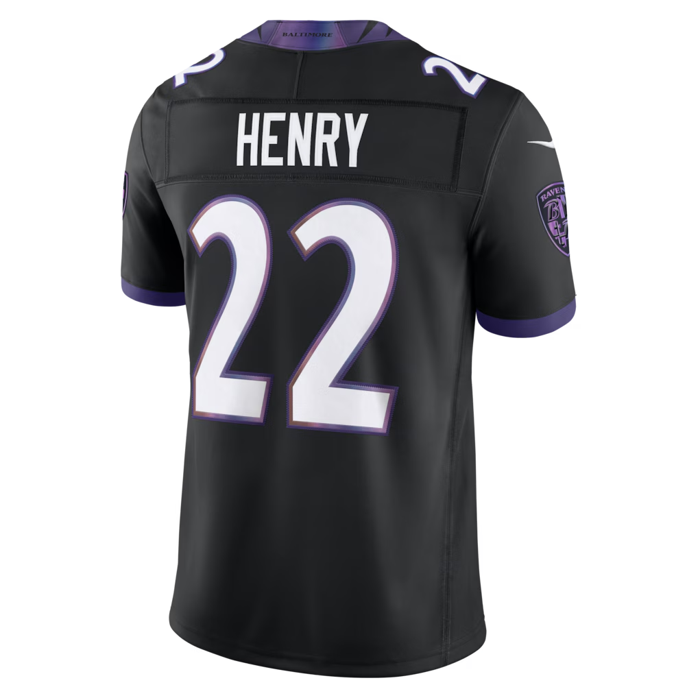 Johmsee B.Ravens #22 Derrick Henry Black Alternate Alternate Vapor F.U.S.E. Stitched Limited Jerseys