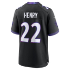 Johmsee B.Ravens #22 Derrick Henry Black Alternate Game Stitched Jerseys