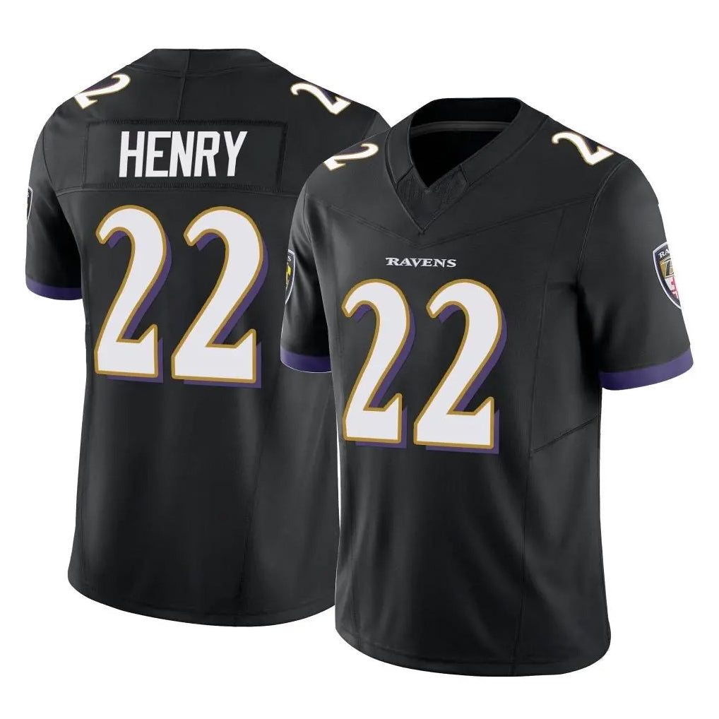 Johmsee B.Ravens #22 Derrick Henry Player Black Limited Home Game Stitched Jerseys