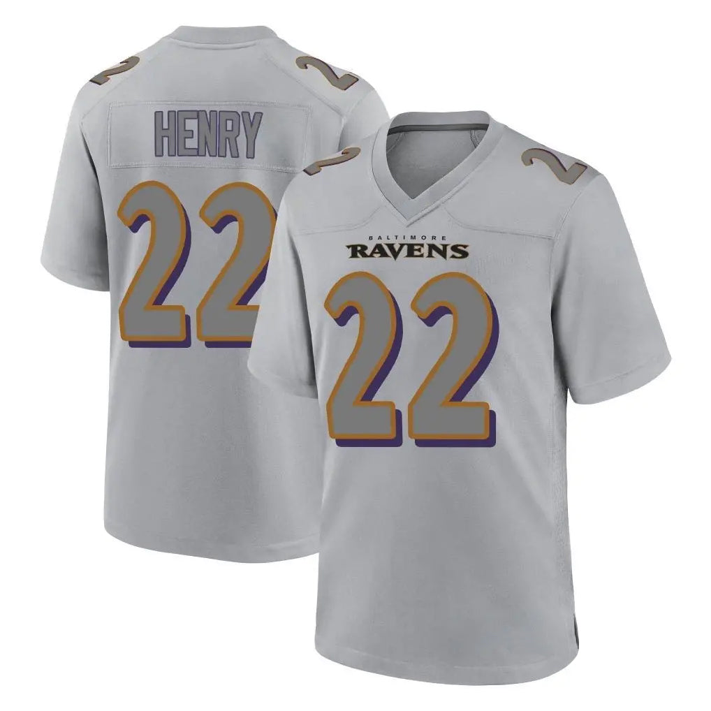 Johmsee B.Ravens #22 Derrick Henry Player Gray Replica Limited Stitched Jerseys