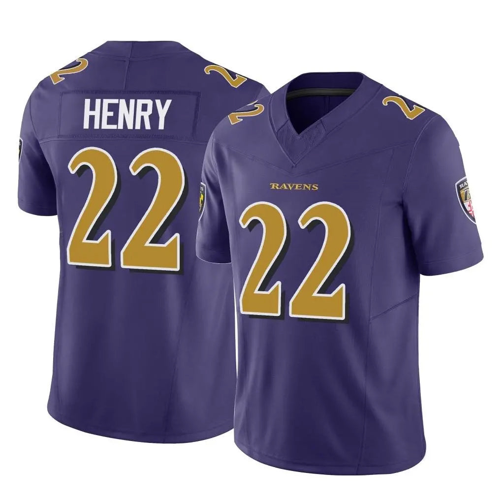 Johmsee B.Ravens #22 Derrick Henry Player Purple Limited Home Game Stitched Jerseys