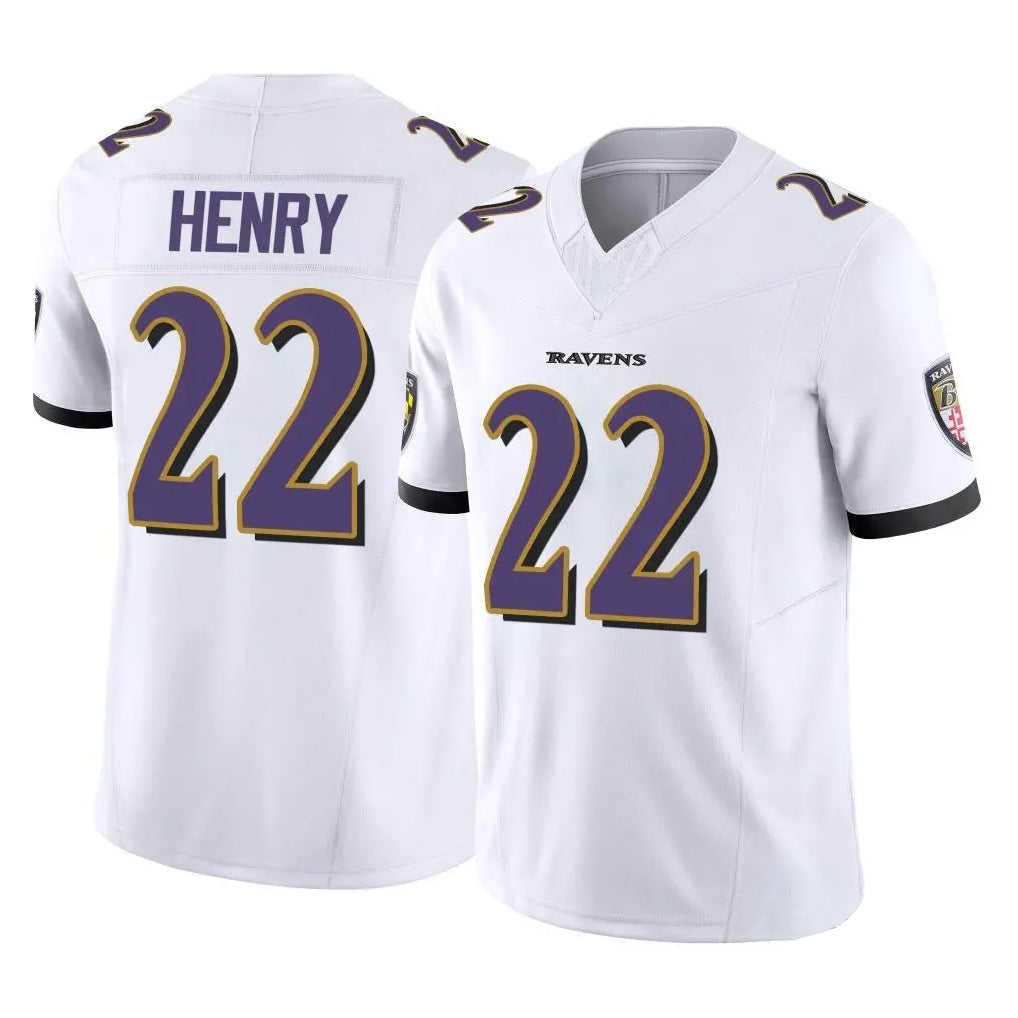 Johmsee B.Ravens #22 Derrick Henry Player White Limited Home Game Stitched Jerseys