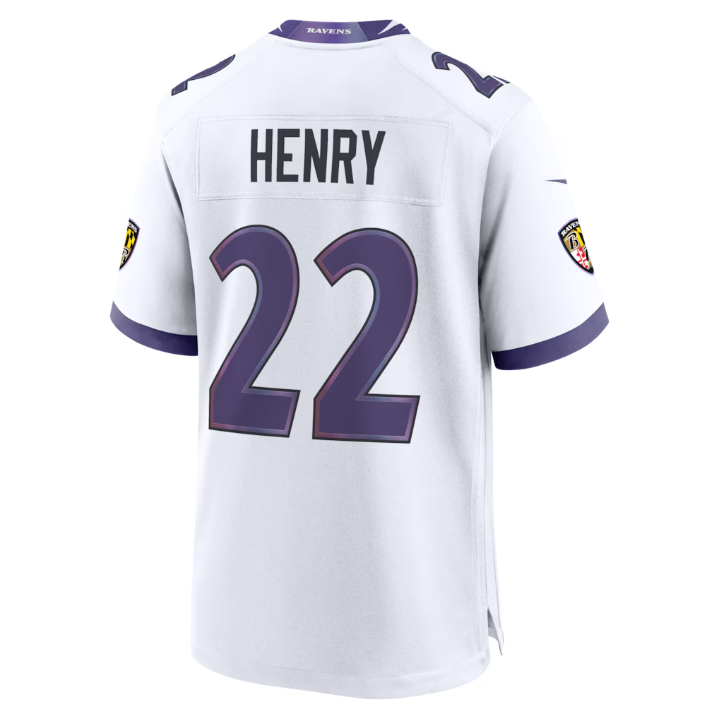 Johmsee B.Ravens #22 Derrick Henry White Game Stitched Jerseys