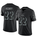 Johmsee B.Ravens #22 Derrick Henry Player Black REFLECTIVE Limited Stitched Jerseys