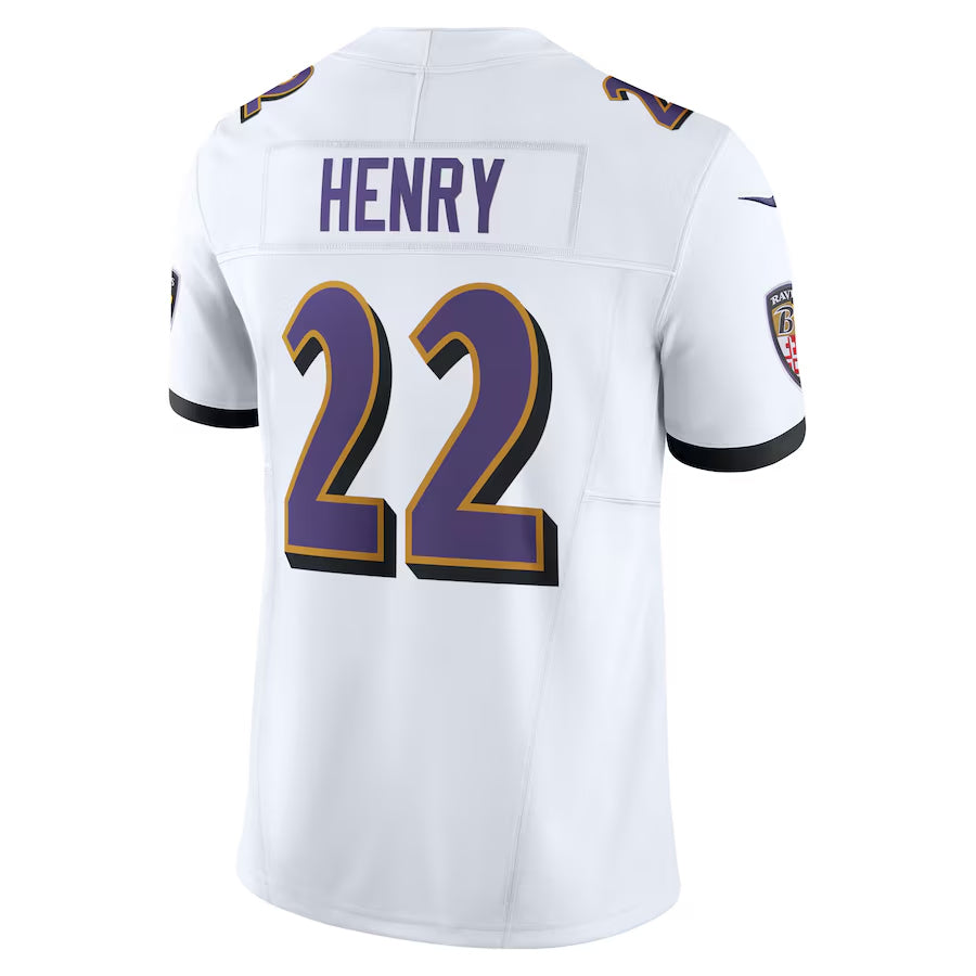 Johmsee B.Ravens #22 Derrick Henry Player Vapor F.U.S.E. Limited White Stitched Jerseys