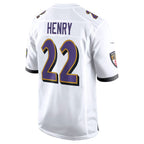 Johmsee B.Ravens #22 Derrick Henry Player White Home Game Stitched Jerseys