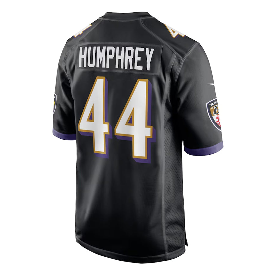 Johmsee B.Ravens #44 Marlon Humphrey Player Black Alternate Home Game Stitched Jerseys