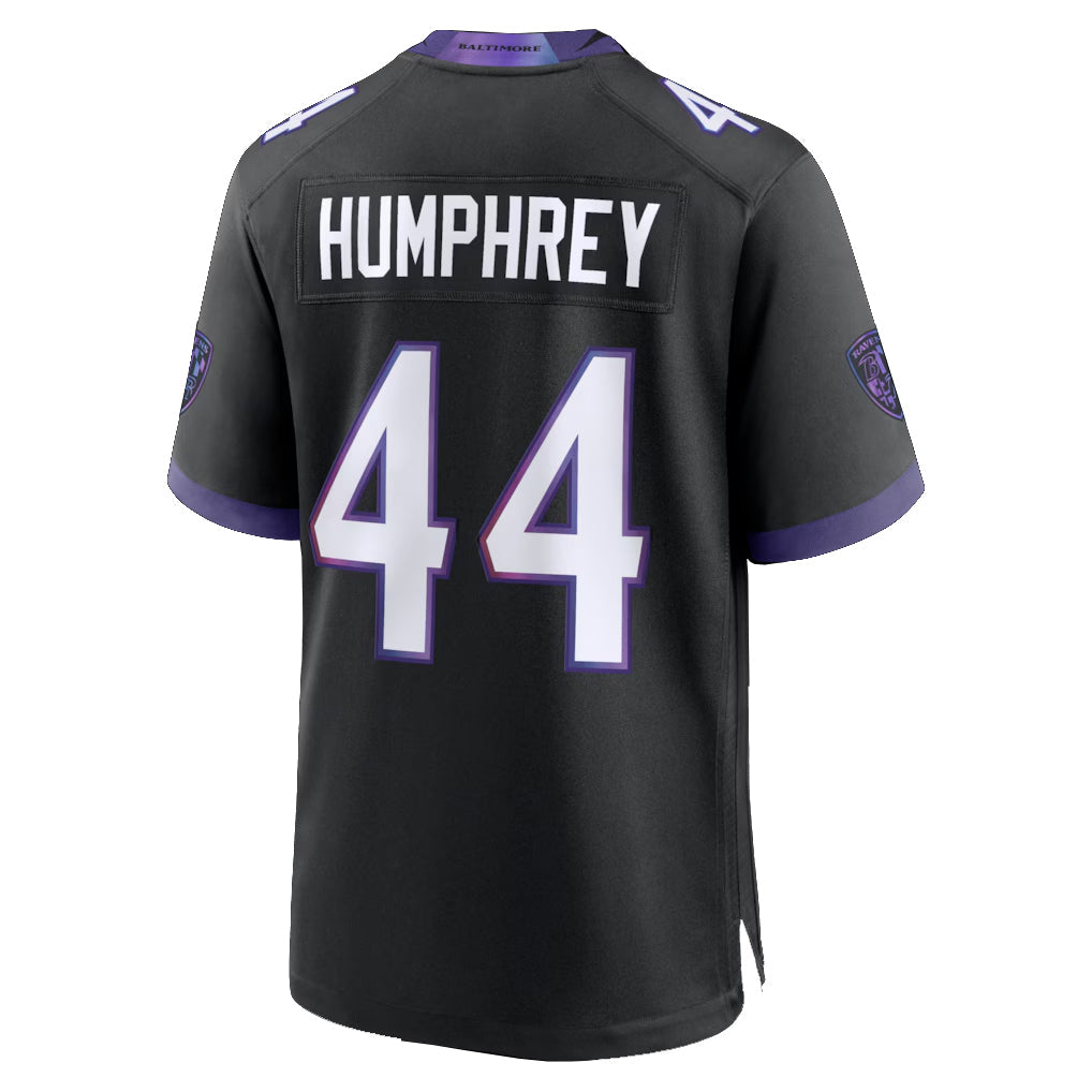 Johmsee B.Ravens #44 Marlon Humphrey Player Black Home Game Stitched Jerseys