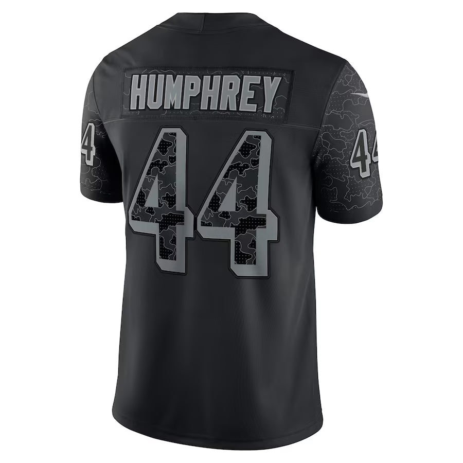 Johmsee B.Ravens #44 Marlon Humphrey Player Black RFLCTV Limited Stitched Jerseys