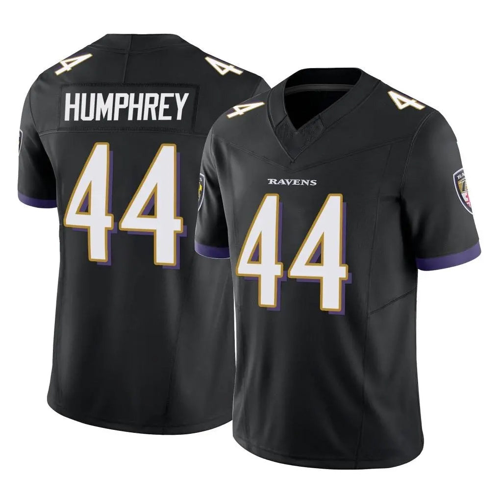 Johmsee B.Ravens #44 Marlon Humphrey Player Black Vapor F.U.S.E. Limited Home Game Stitched Jerseys