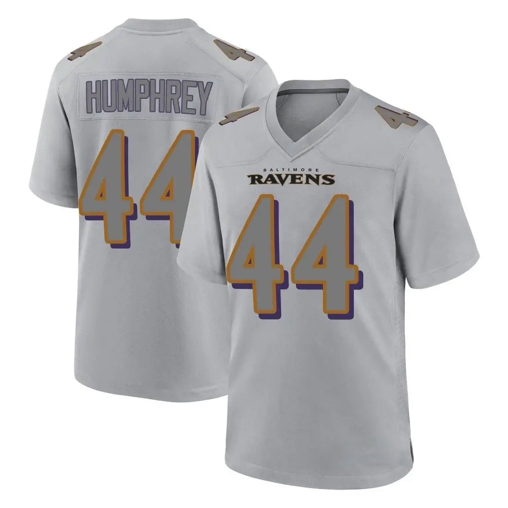 Johmsee B.Ravens #44 Marlon Humphrey Player Gray Replica Limited Stitched Jerseys