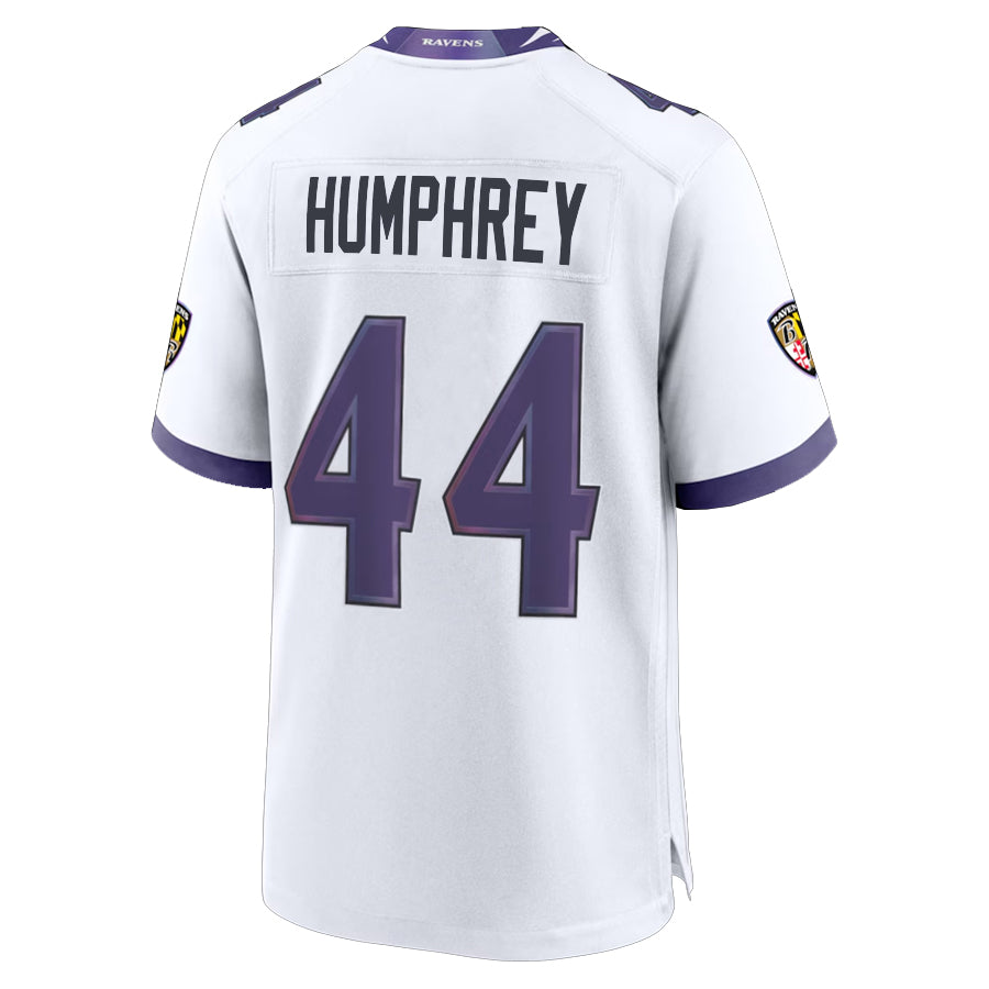 Johmsee B.Ravens #44 Marlon Humphrey Player White Home Game Stitched Jerseys