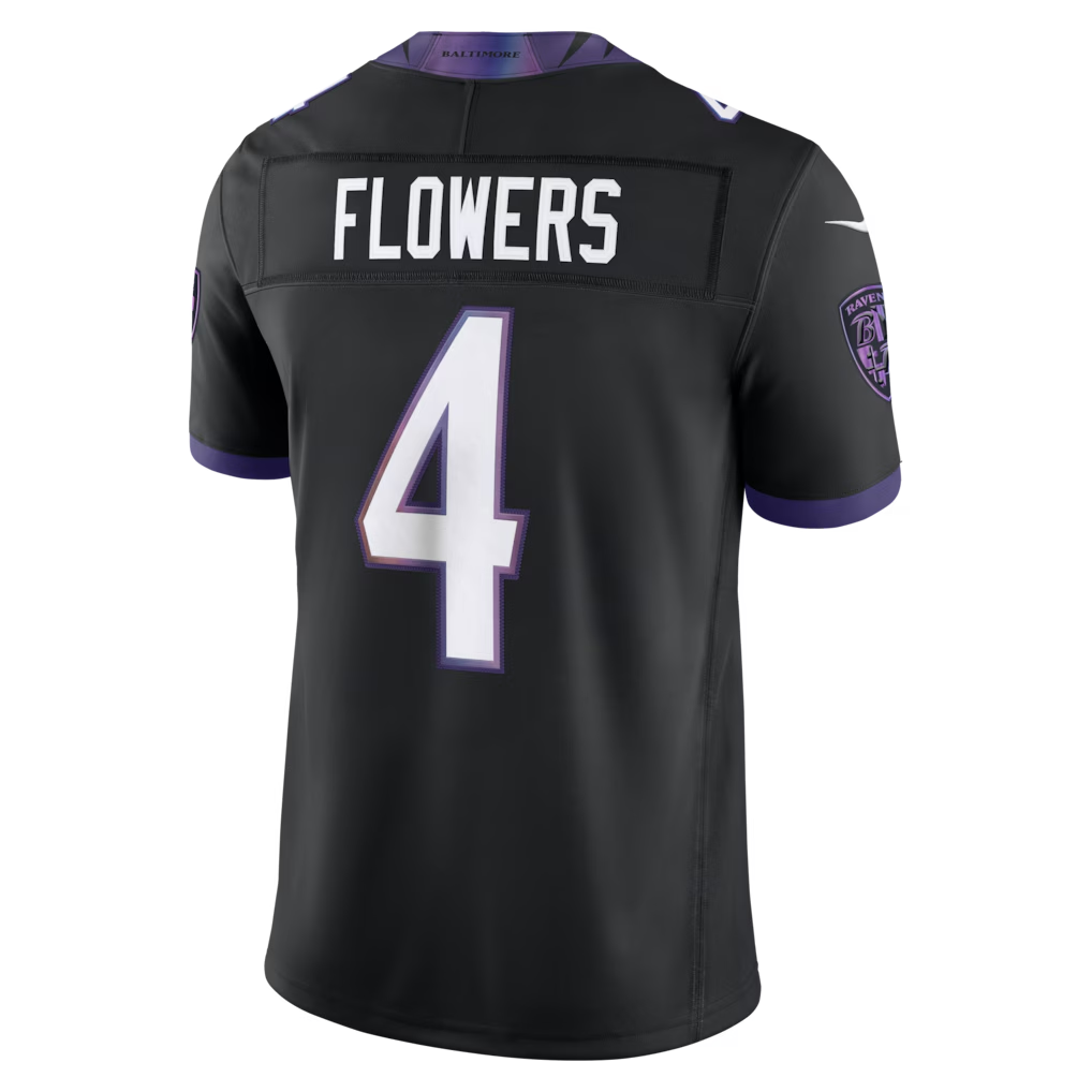 Johmsee B.Ravens #4 Zay Flowers Black Alternate Alternate Vapor F.U.S.E. Stitched Limited Jerseys