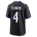 Johmsee B.Ravens #4 Zay Flowers Black Alternate Stitched Jerseys